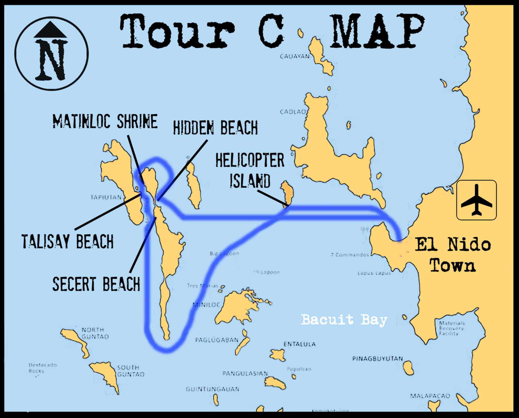 El Nido Palawan Map El Nido Day Trip Tour C Map - Getting Stamped