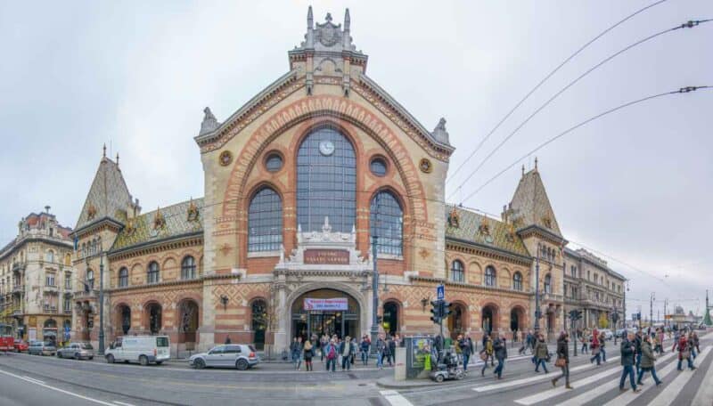 Front of Central Market Hall in Budapest - Main shopping Market