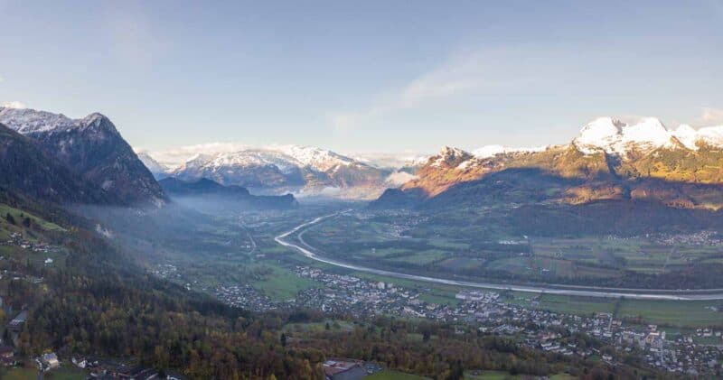 Aerial Photo from high in the mountains of Triesenberg - Things to do Liechtenstein