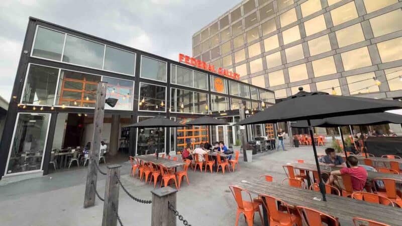 Outdoor Patio at the Federal Galley food hall in Pittsburgh