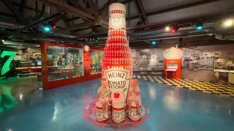 Giant Heinz ketchup bottle display at the John Heinz History Center